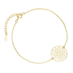 Bratara argint cu floare mandala DiAmanti placata cu aur galben Z1797BG-DIA (Argint 925‰ 1,1 g.)